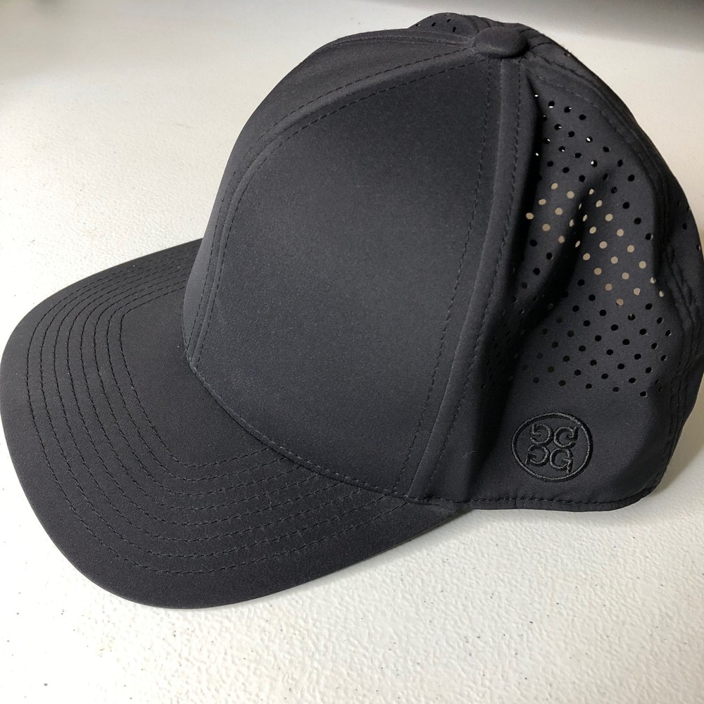 G/FORE Golf Hat Onyx Black Perforated Flexfit 110 Quick Turn GMH000100 IEM Logo - Picture 6 of 12